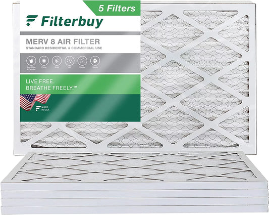 (5-Pack) 8 Filters Pleated MERV Air AC HVAC Filterbuy Furnace 15x30x1