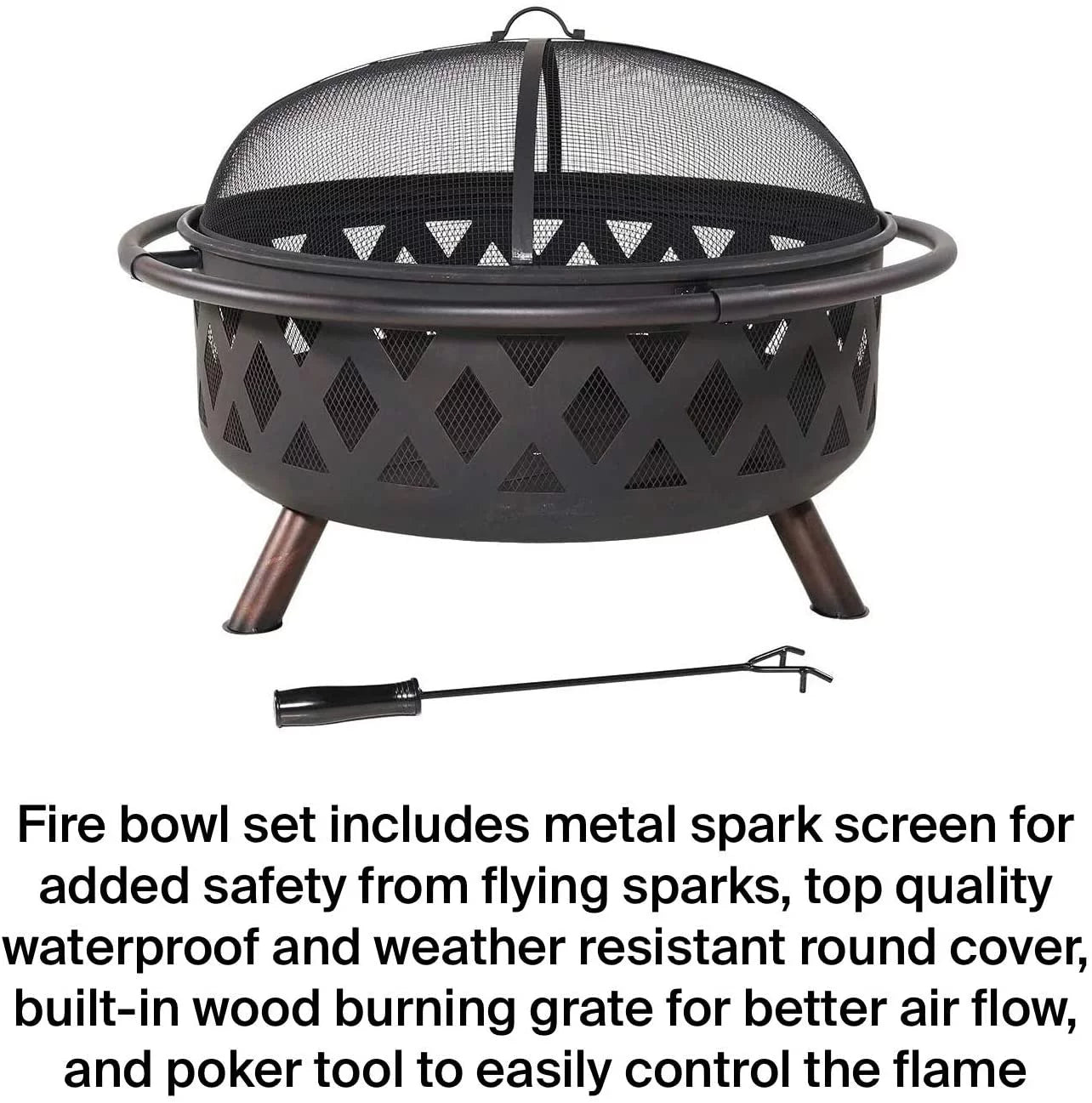 Pit Grill & Campfire Outdoor Portable Burning Wood Pit Fire Clover