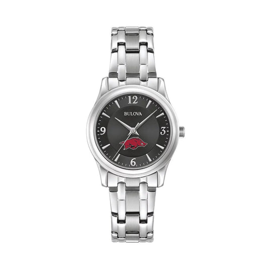 Steel Arkansas Black Watch Collection Bulova Corporate Women's Stainless Razorbacks