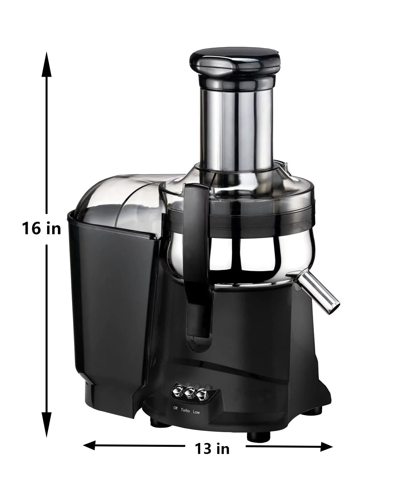 (Black) - Hand for Centrifugal Juicer Vegetables with Juicer & Press Safety Latch Fruits