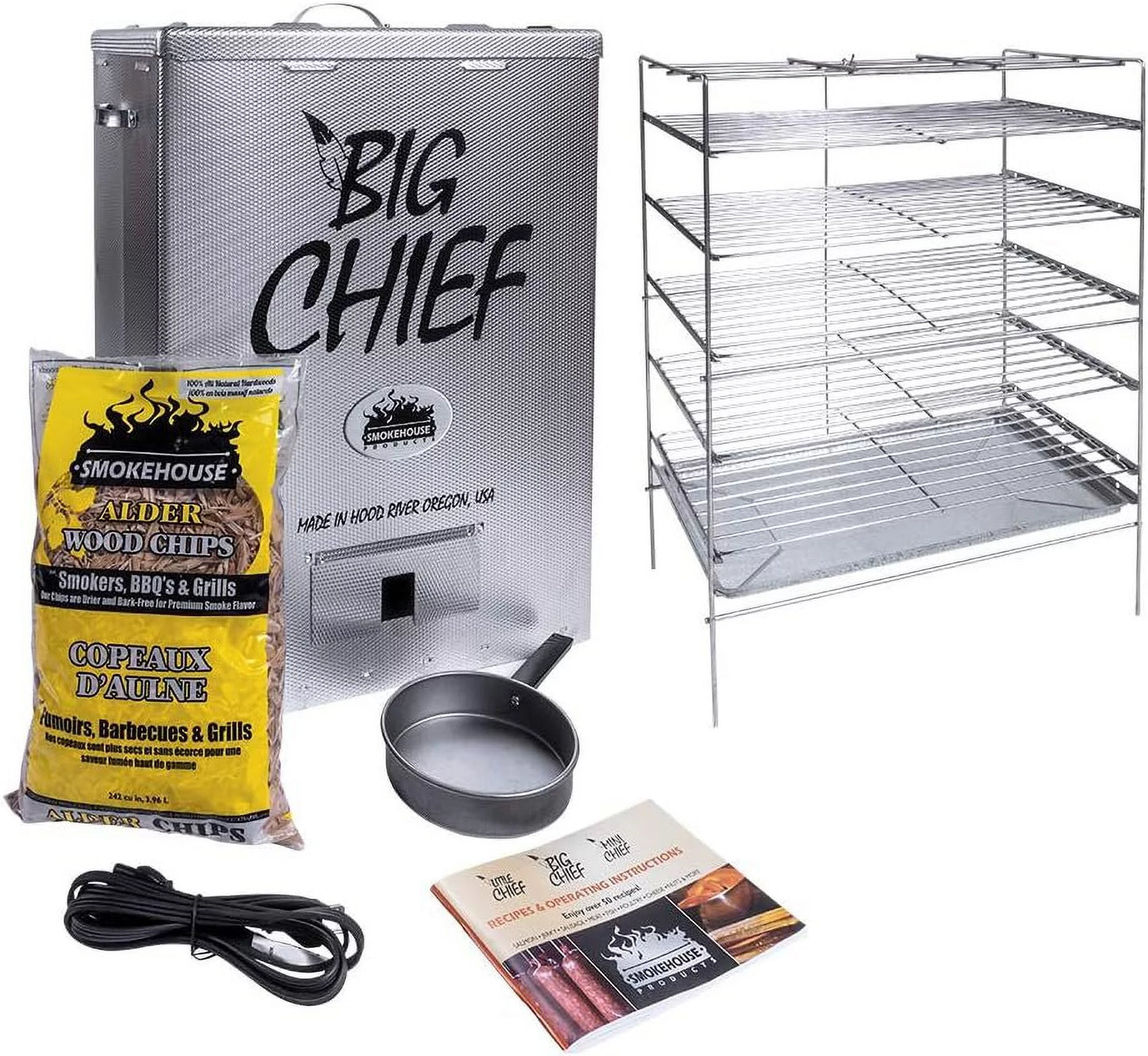 Top x Silver, Big 18.25" Chief 12.50" L Smoker, x 27.06" Load W H Products Smokehouse