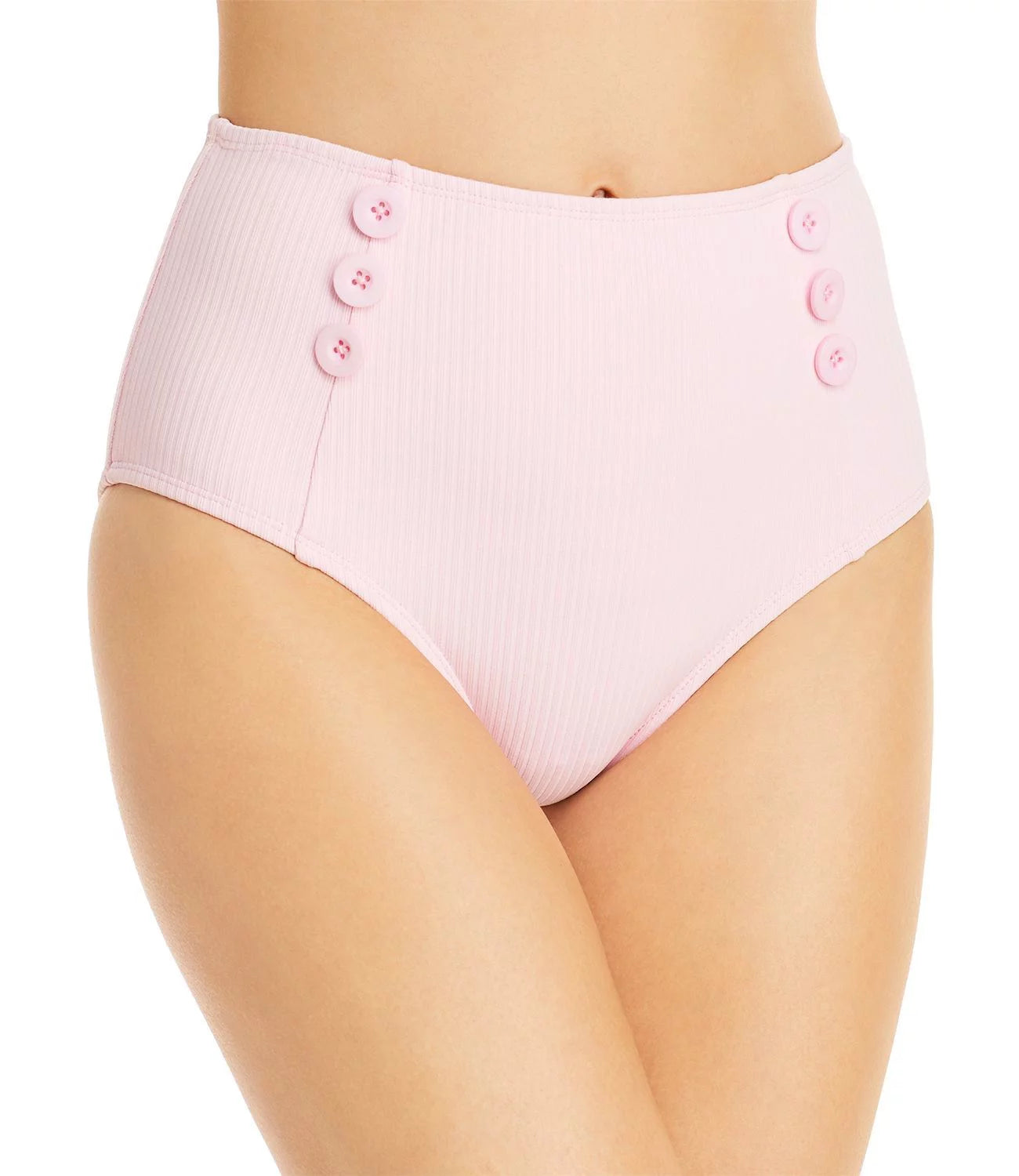 Pink, Ribbed Bottoms, Waist Medium Bikini Shoshanna High