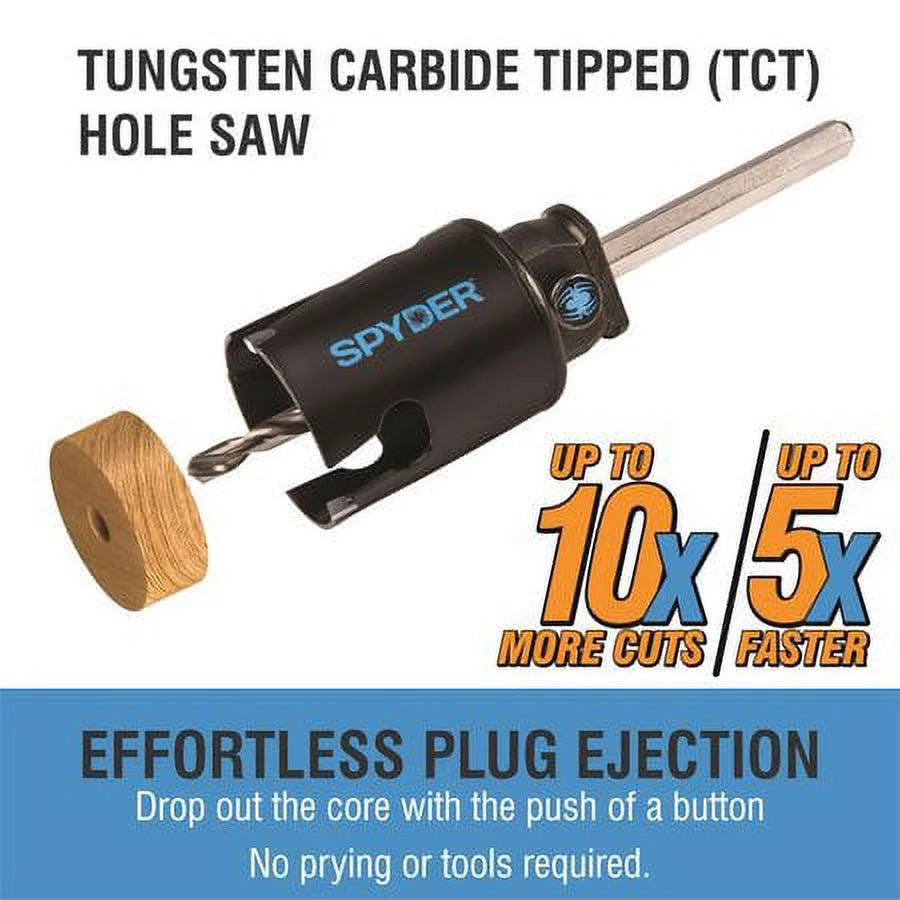 Carbide 600034H Hole Black 3 Eject Spyder Saw&#44; Tungsten Core in. Tipped Rapid