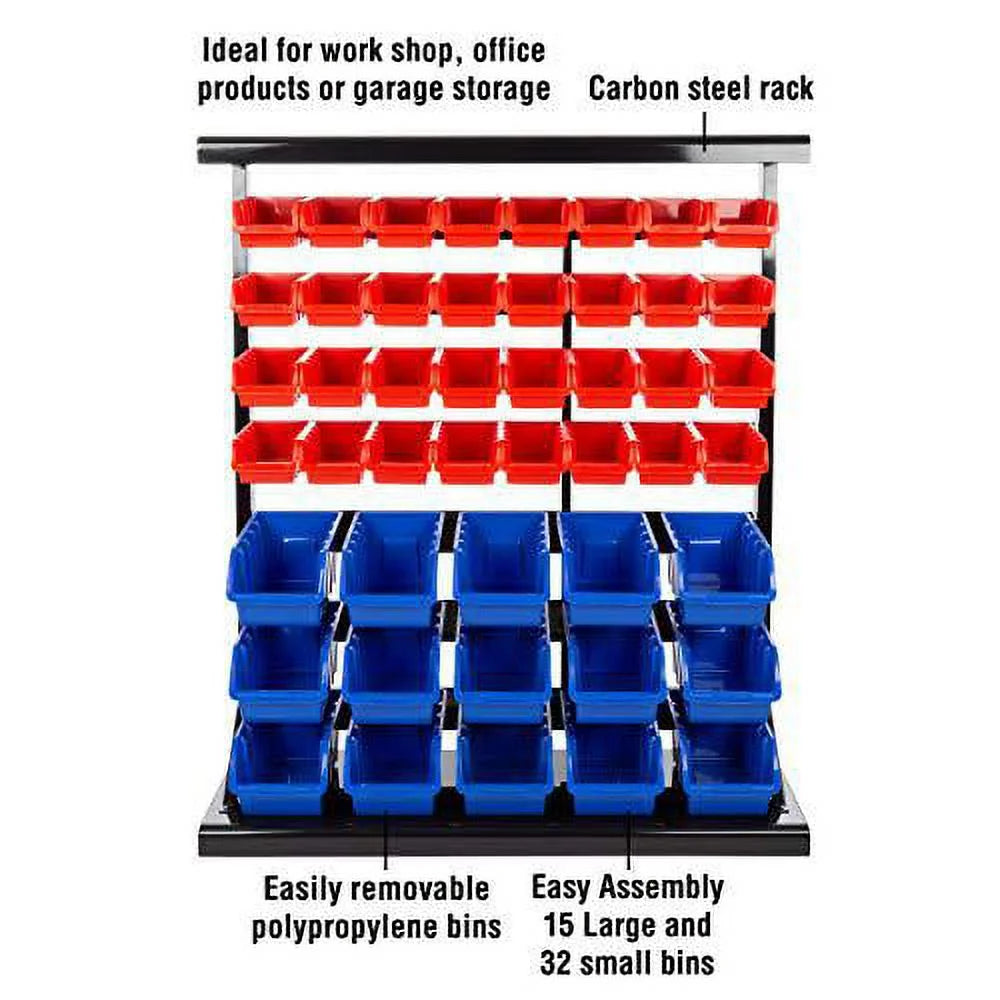 75-ST6079 Organizer-Wall Rack Removeable Stalwart Drawers Tools with Storage for Bin 47 Container Mountable