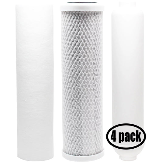 Vitapur Filter, Sediment - Filter Denali Filter & Carbon Brand - PP Replacement Includes VRO-4 for Filter Pure 4-Pack Cartridge Block Inline for RO Kit System