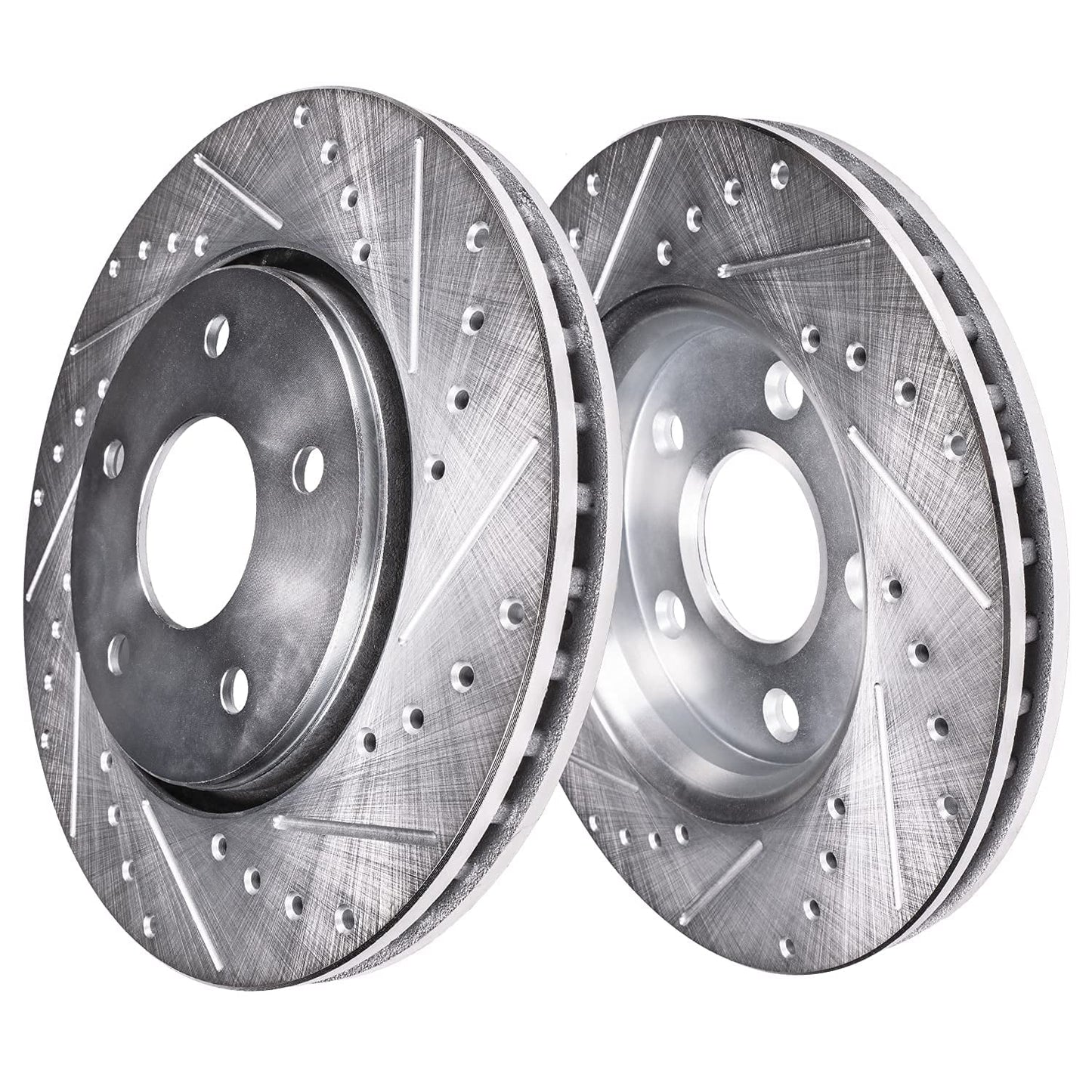 2016-2020 Disc - Fe Drilled Detroit Santa Front Pads: Replacement Brake Ceramic Rotors Rotor & Sport Kit Brake Slotted Axle Kia Hyundai Brakes 2017-2018 12.6" Sorento for