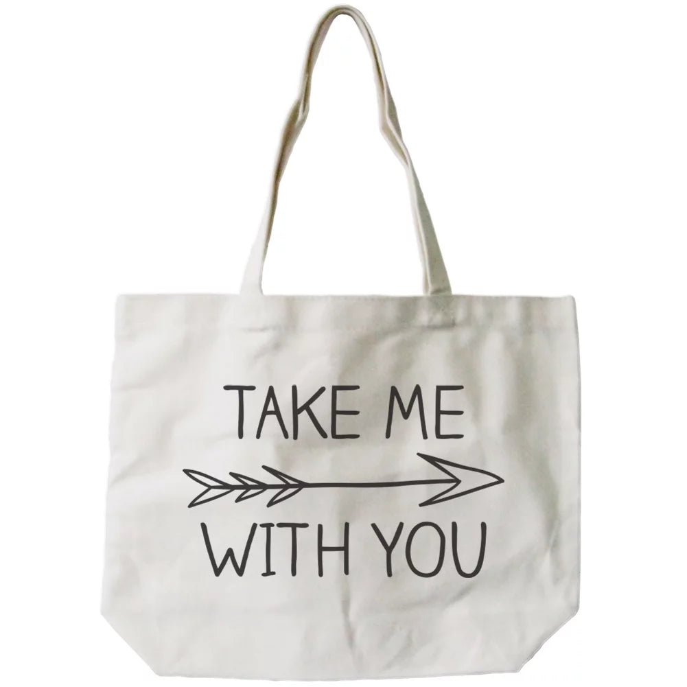 with - Women's Take Natural Sign Me Tote Bag Canvas Arrow You -18x14inches