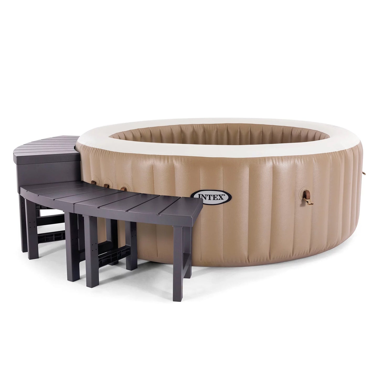 PureSpa Inflatable Hot Intex Greywood Jet w/ Spa Benches Accessory Tub Plus