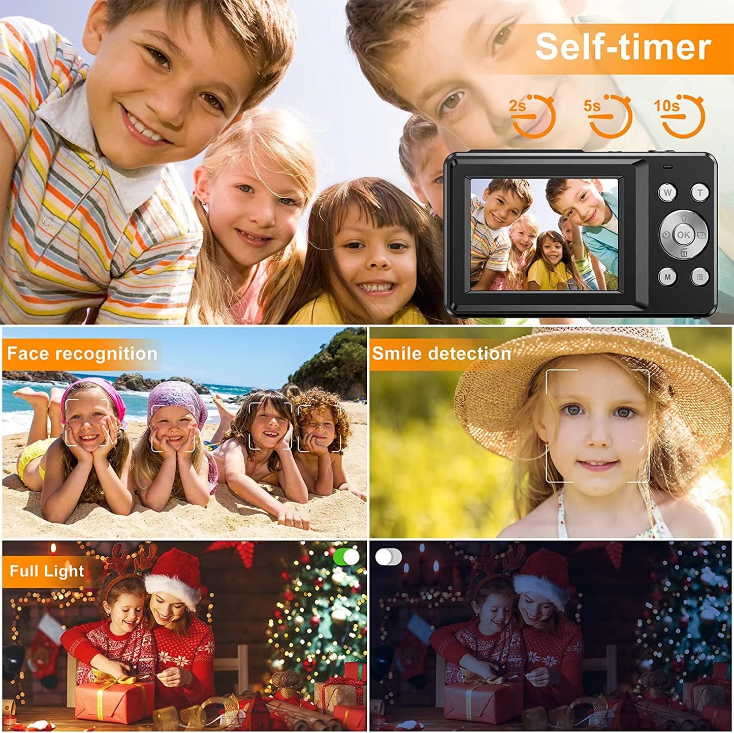 Digital 32GB Video SD Zoom, Camera Point Camera, 1080P Kids Digital Digital Camera Compact 16X for FHD with