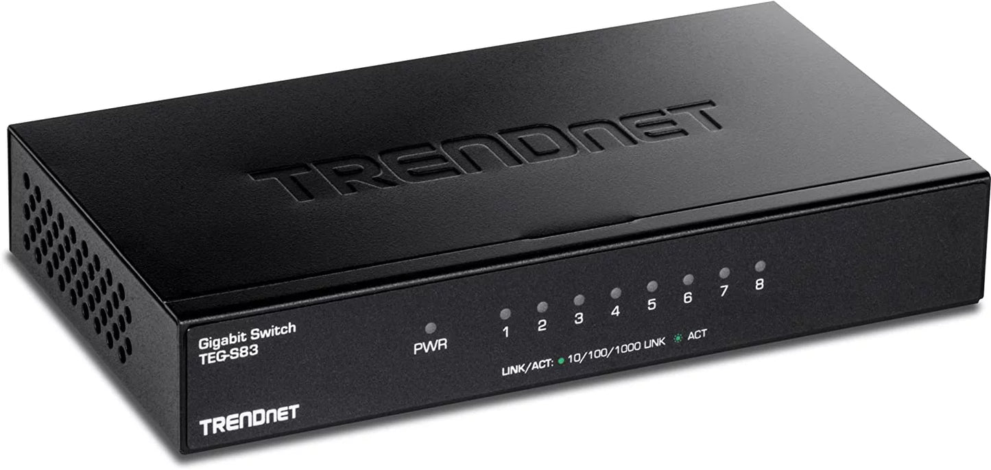 Ports, Switch, TEG-S83, Gigabit x Gigabit 8 8-Port Capacity, Switching 16Gbps Design, RJ-45 Desktop Fanless