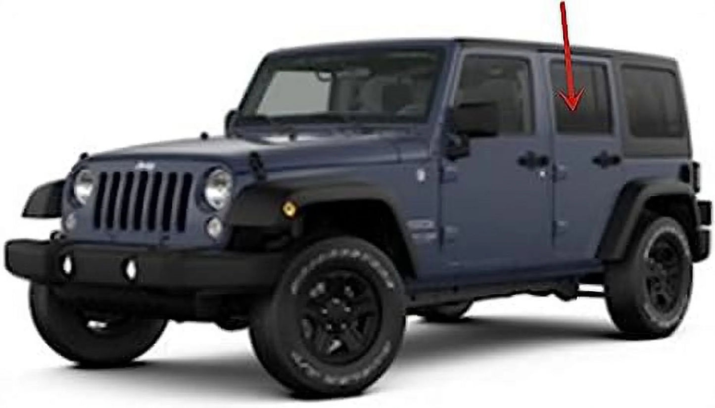 Window JK Left Door Rear 2007-2017 Wrangler Side Glass Compatible Driver 2018 Wrangler with Models Jeep Models/ Door