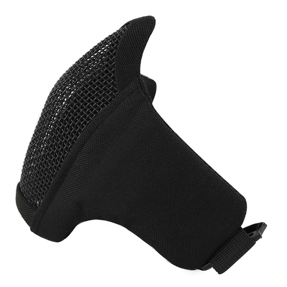 Lower Half Black Unisex Adjustable Wosport Face Mask Protective Comfortable Prop Paintball Foldable