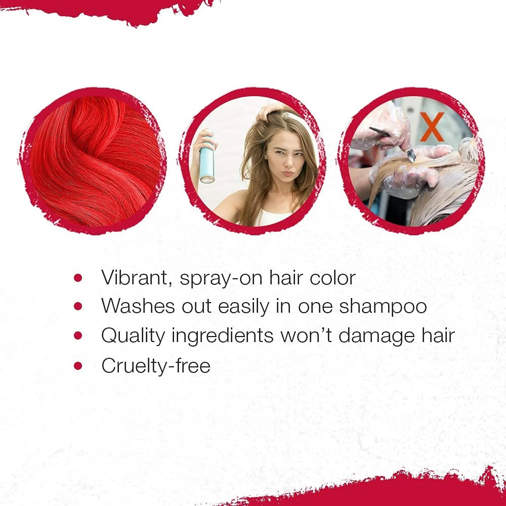 Punky oz, Cougar Dye Color, Instant Spray, Vivid Spray-On Color Hair 1-Pack 3.5 Hair Non-Damaging Red, Hair Temporary