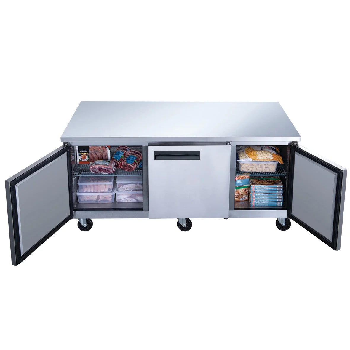 Undercounter Freezer in. 72 ft. Stainless in 18.96 cu. Three Commercial Door Steel