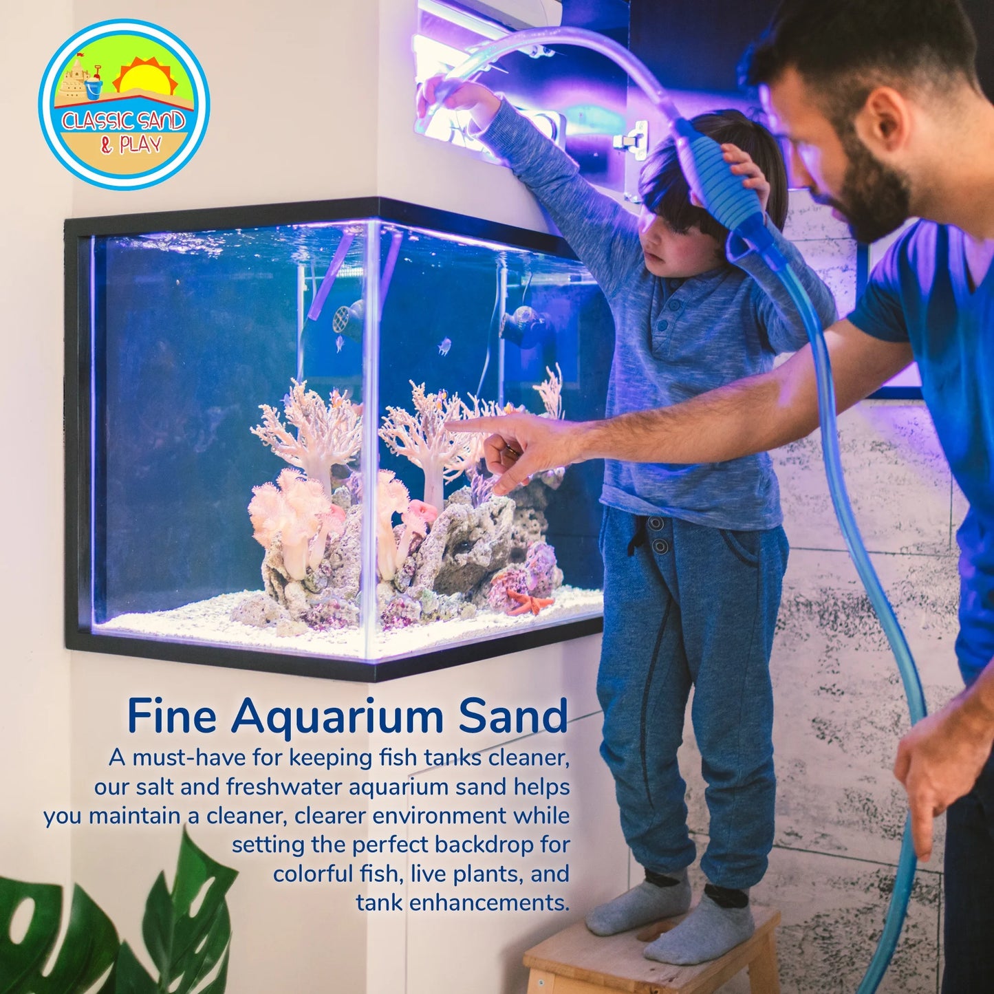 Sand Yellow for CLASSIC lb. Tanks, Natural SAND & Saltwater 40 and Freshwater Aquarium PLAY