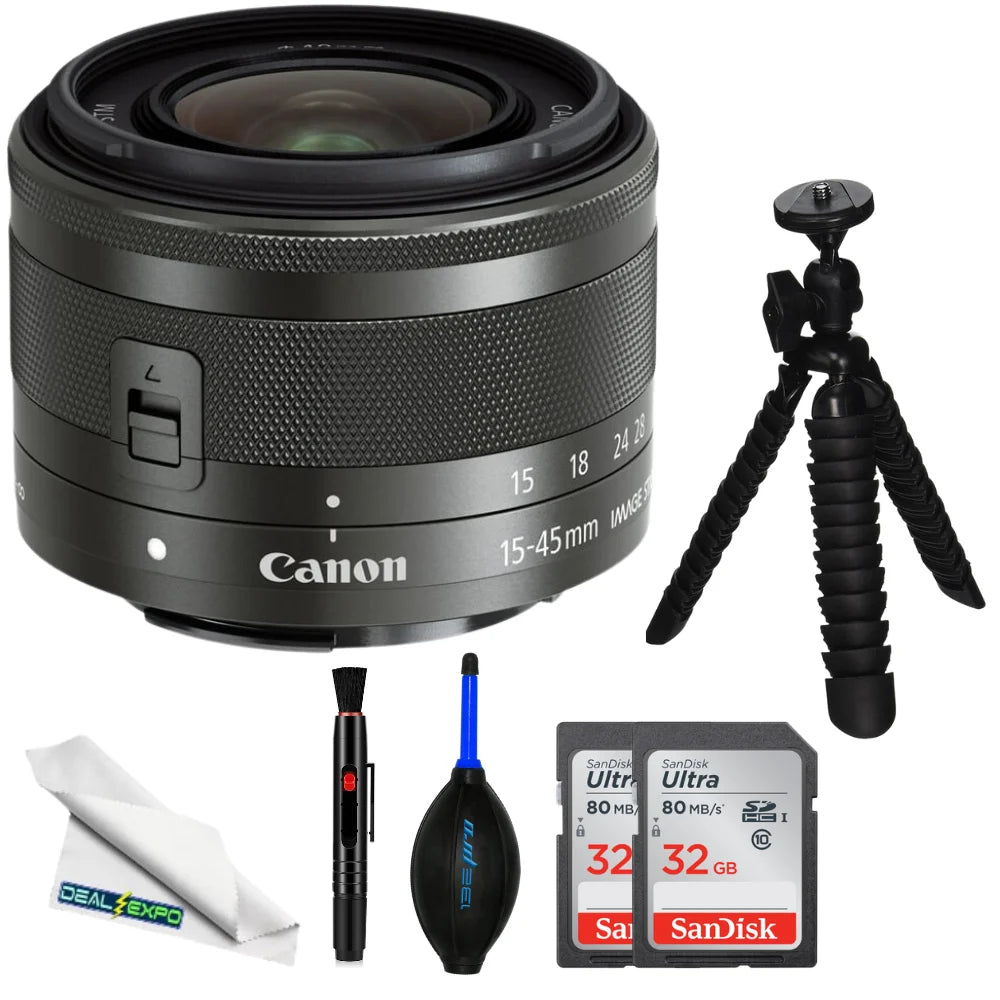 f/3.5-6.3 Lens Canon EF-M - Basic STM (Graphite) Bundle IS 15-45mm DealExpo