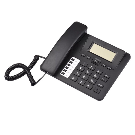 Landline IC Black DTMF/FSK System Phone Date Hands-Free/Redial/Flash/Speed Elderly Control for Desk Sound Corded Support Chip Real-time Home Telephone Seniors Dual Phone Built-in Meterk Dial/Ring