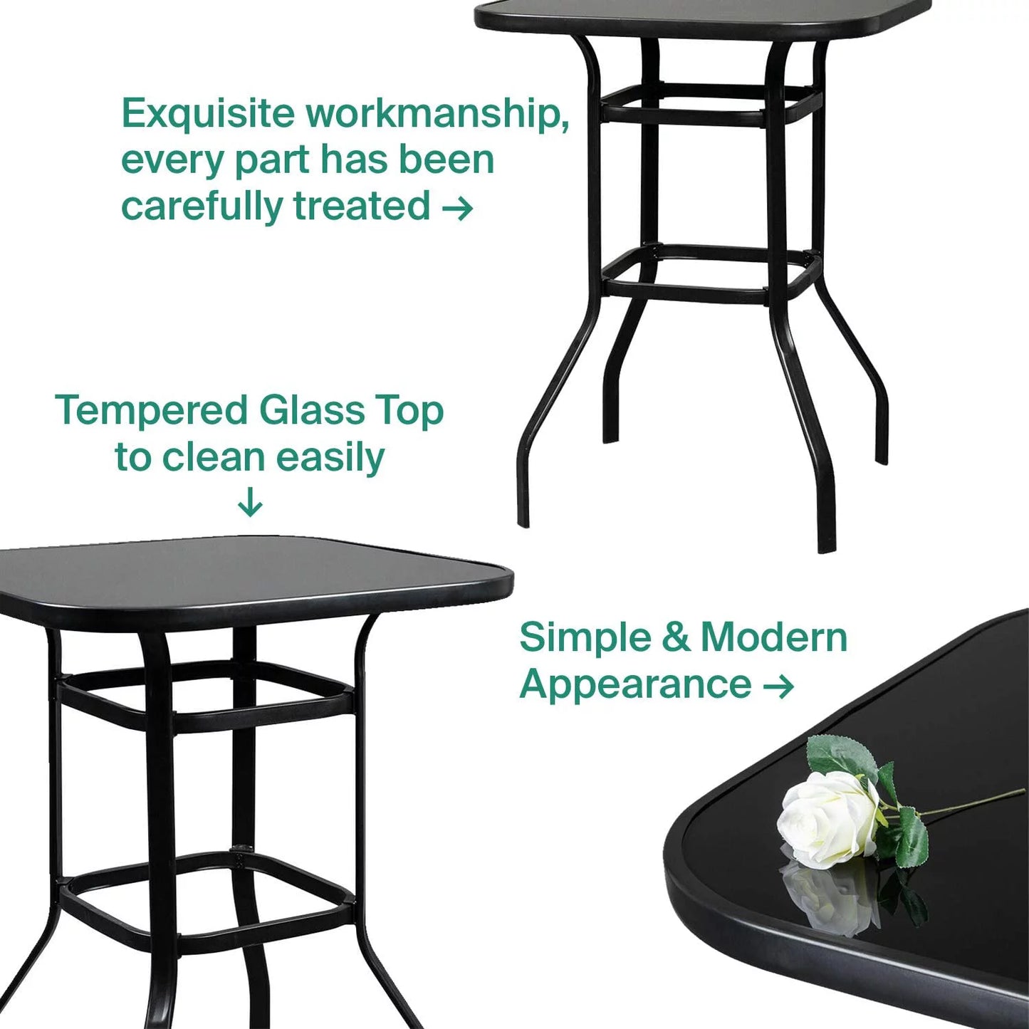 Bar Abigail Frame Table Designed Tempered With Elegant Glass Still