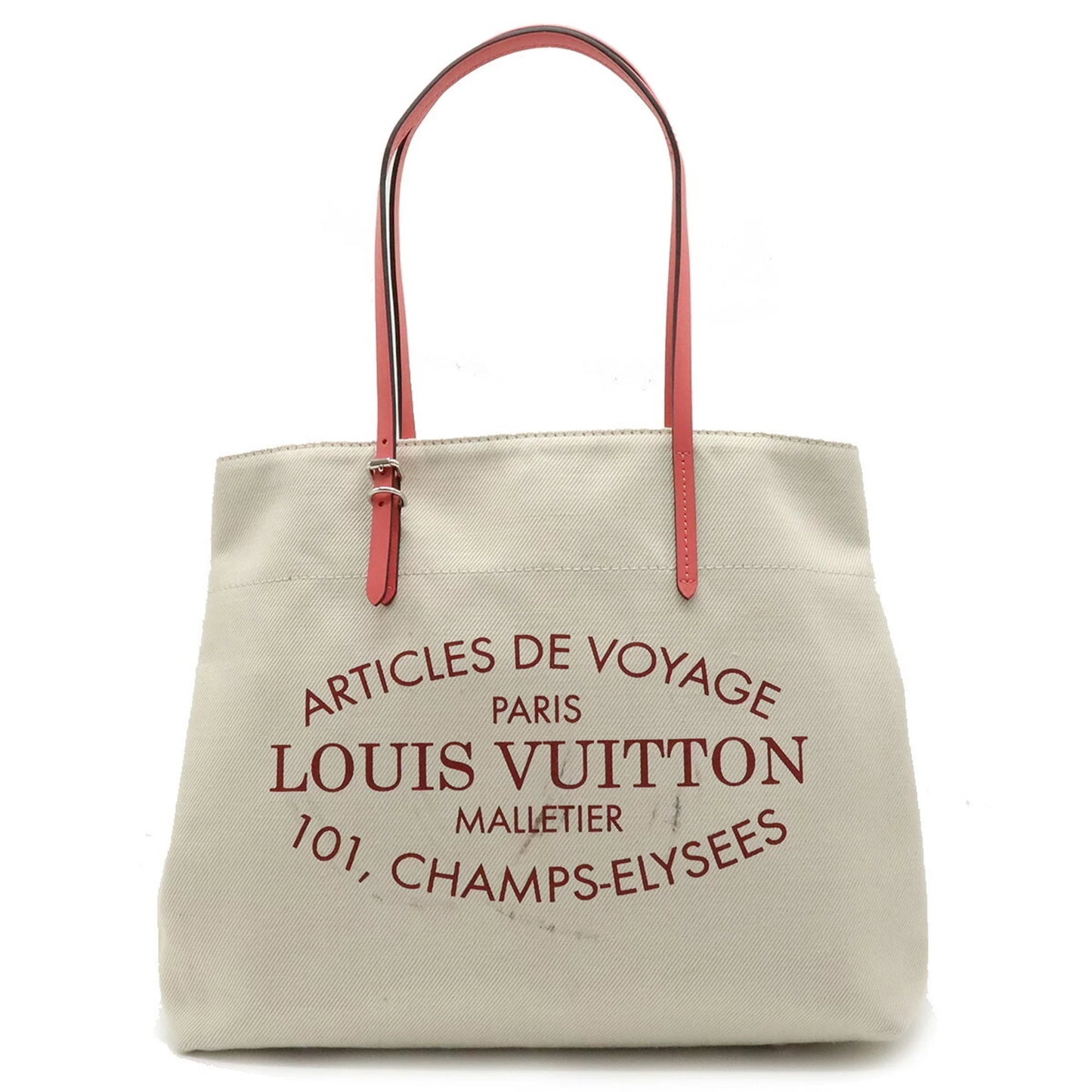 Pink Summer Corail Authenticated M94502 Collection MM LOUIS 2014 Hippopotamus Shoulder Used Louis Bag Vuitton VUITTON Canvas Tote