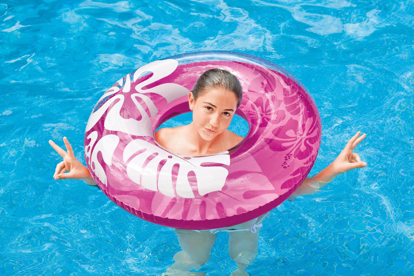 59251EP Raft Pool Tube Intex (6 Transparent Colorful Swimming Inflatable Pack) |