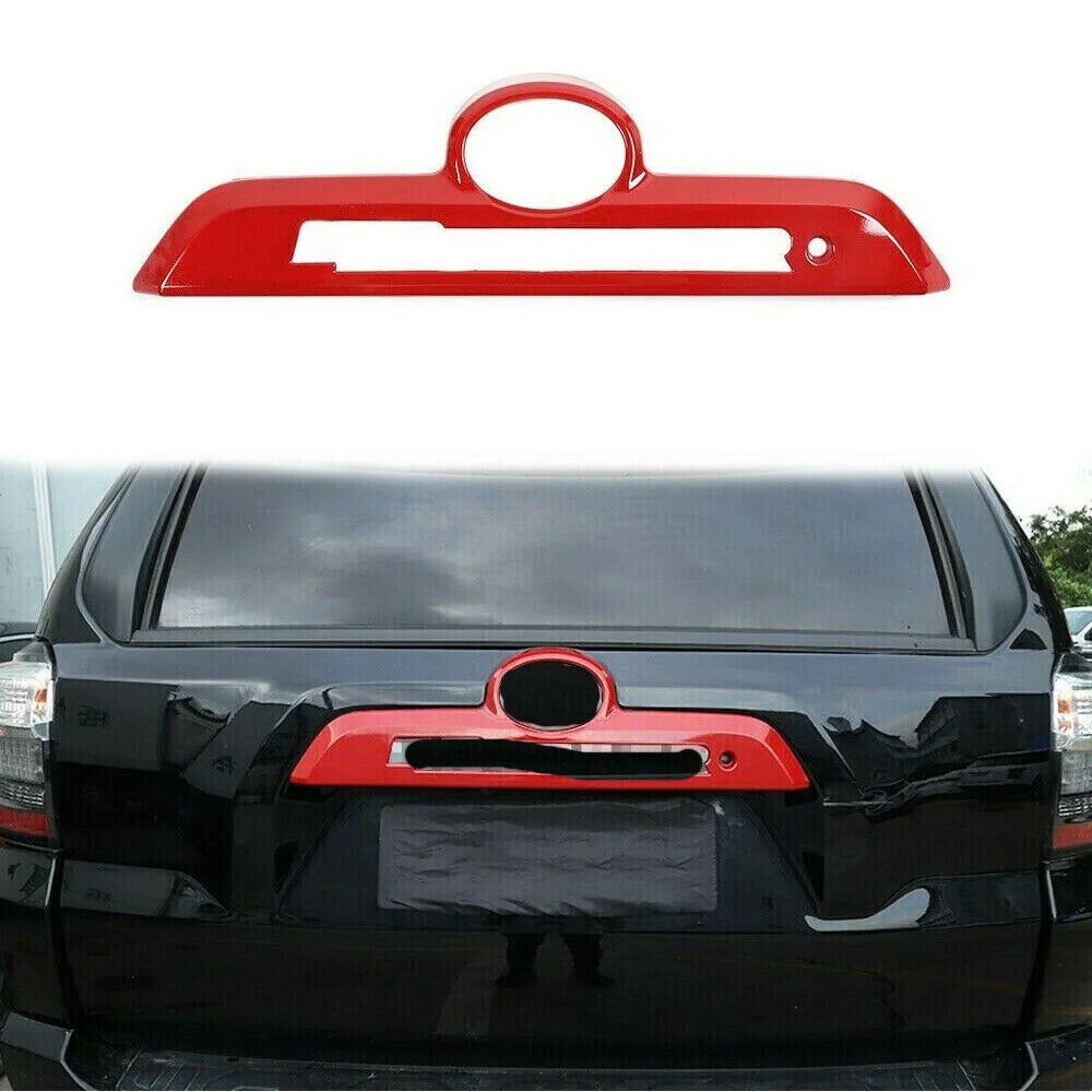 Bezels Decor Teledu Cover Trim Red Handle Frame Tailgate Rear Trunk 4Runner