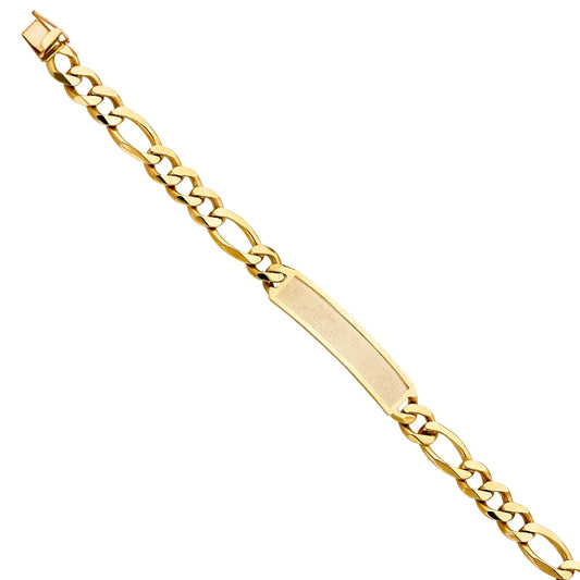 | Gold and for Weight Gift Jewelry 14KY for Bracelet 14k ID Women Men’s Figaro | Elegant | Chain Yellow - Link Men Bracelets 25.5 Gold 8.5"