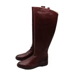 US) Padded Womens Burgundy Stitch Franco Detailing Heel(Size 9 Almond Toe Block Meyer Sarto