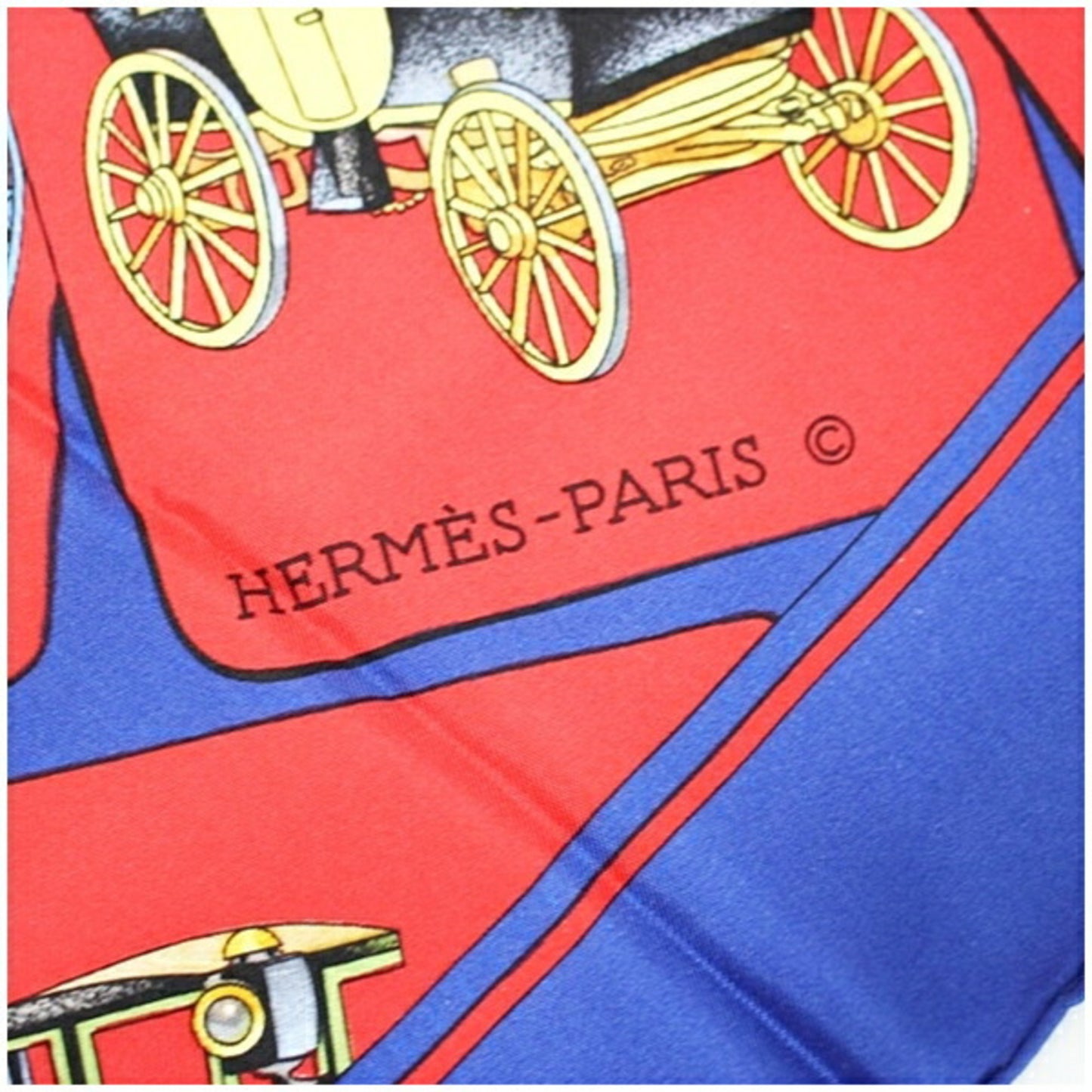 Women's Red Silk HERMES Hermes Pre-Owned Blue x CARROSSERIE Scarf Carriage) (Spiral Muffler (Good)