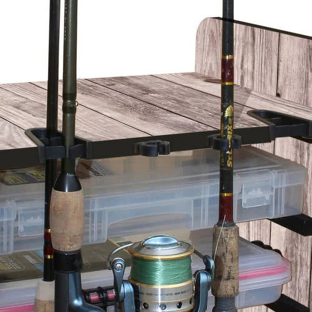 with a Fishing Creations System Rush Design Dual & Utility & 14 Capacity Wire Storage Rod Rack Box Sleek Creek Rod Features Racking 4 - Clips