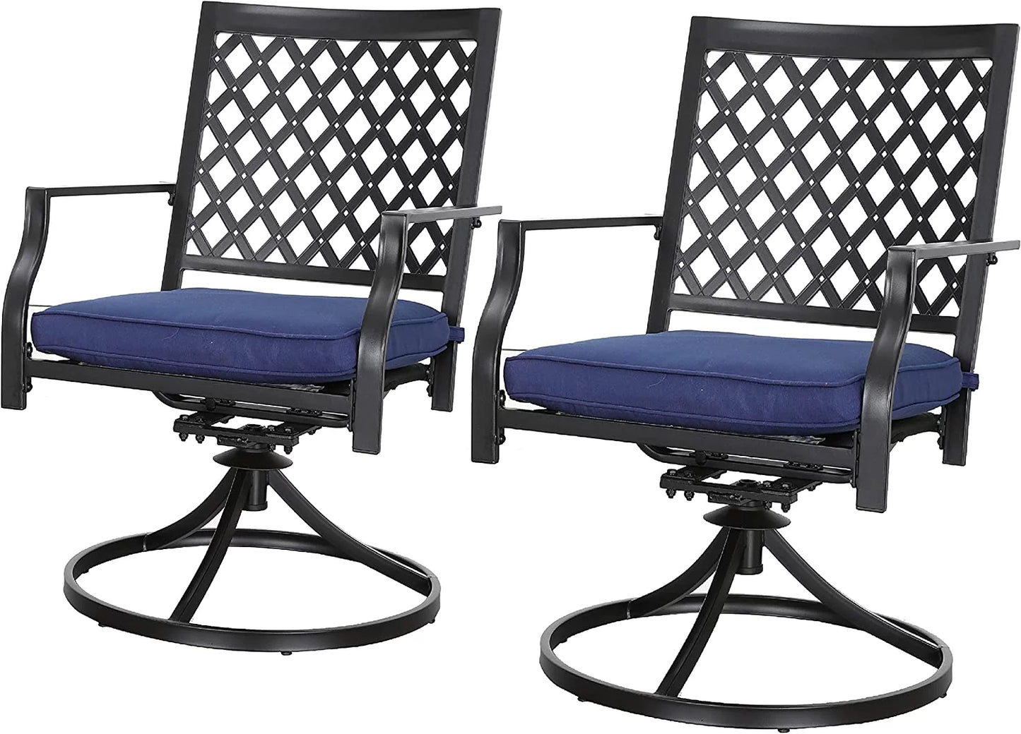 Chairs Dining Rocker Set 2 Patio With Swivel Cushion Chairs Outdoor Metal Of Furniture