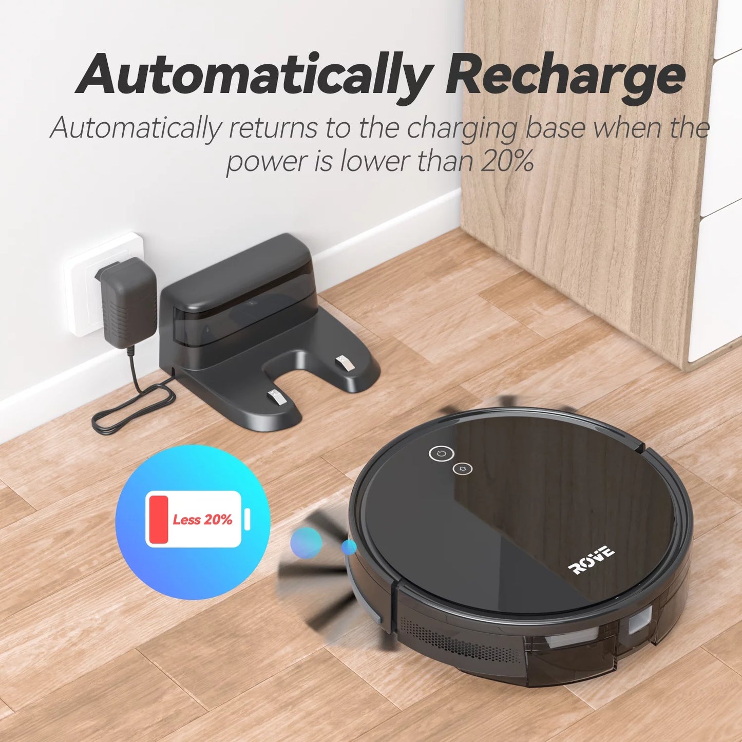 Robotic Pet Low Care, Life 600ML Cleaner, Pa Hard Strong 2600mAh & Ideal 2000 Self-Charging, for Suction Rove and Sweeper Floor Robot Pile with Automatic Vacuum Carpet Dustbin, Battery