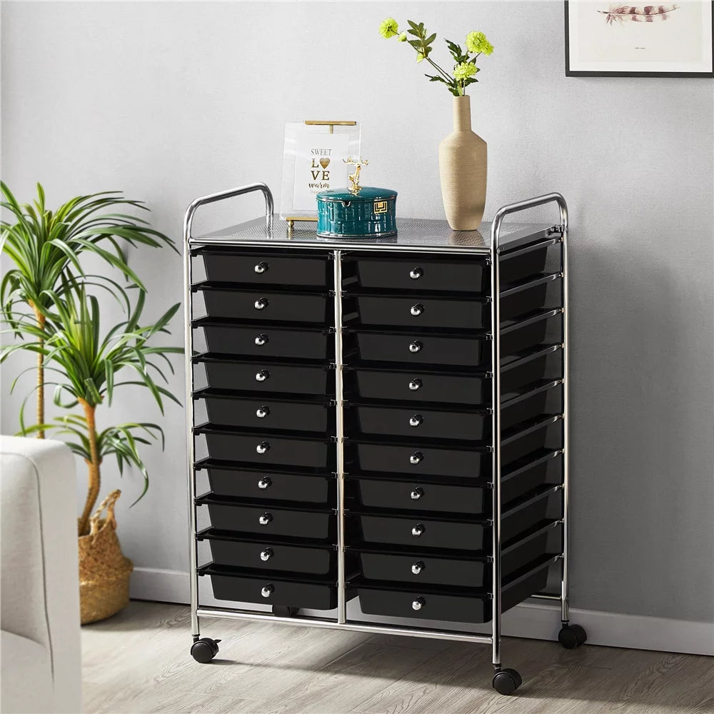 Office Storage Wheels Black Scrapbook 20 Organizer, Topeakmart Cart Rolling on Organizer Bin School Drawers Paper