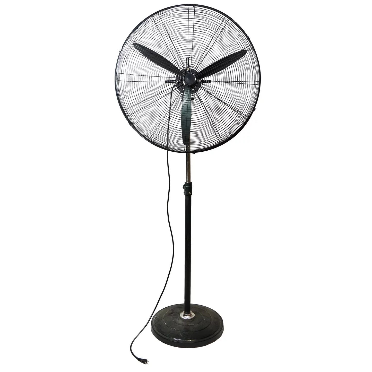 3-Speed Black Adjustable Pedestal Jet Oscillating Fan Height Industrial 30"