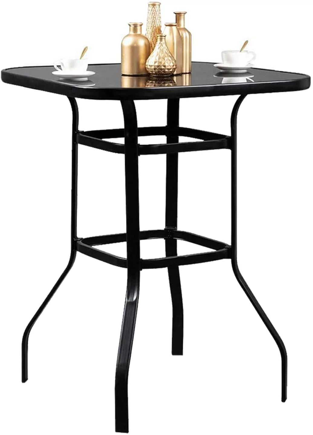 Bar Abigail Frame Table Designed Tempered With Elegant Glass Still