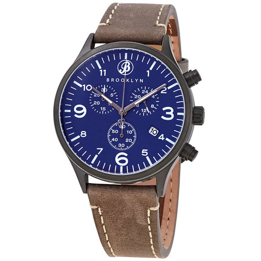 Dial Watch 307-BLU-5 Brownstone II Quartz Bedford Men's Brooklyn Watch Blue Co.