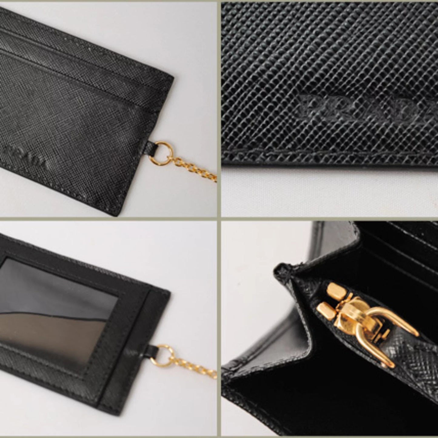 1M1132 Triangle Pass Pre-Owned New) PRADA (Like Wallet Long with Outlet Case Prada Saffiano wallet Black NERO