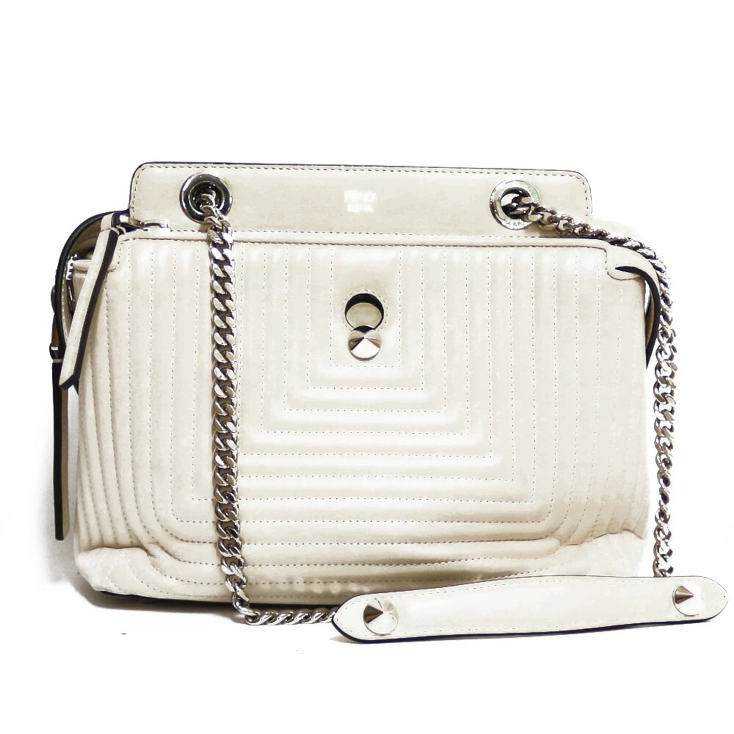 Dot FENDI Ivory (Fair) Shoulder Com Bag Ladies Pre-Owned White