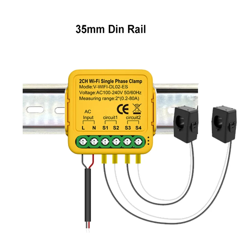 Meter Smart Clamp 100-240v Consumption Consumption Solar Statistics Irfora Wifi Automatic Clamp Consumption voltage Consumption Solar Smart Smart 80a regulator, Current