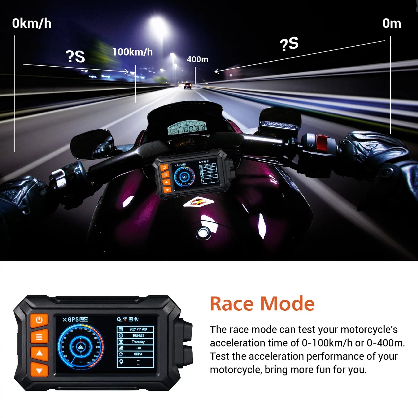 Waterproof Motorcycle ZOMFOM up 30fps/1080P MD30 Camera, and Remote, Wired Dash GPS, Mode, with Race 2K Max Cam Front LCD and Dual to Rear All EIS Wi-Fi, 256GB Angle 60fps 150° 3'' Wide