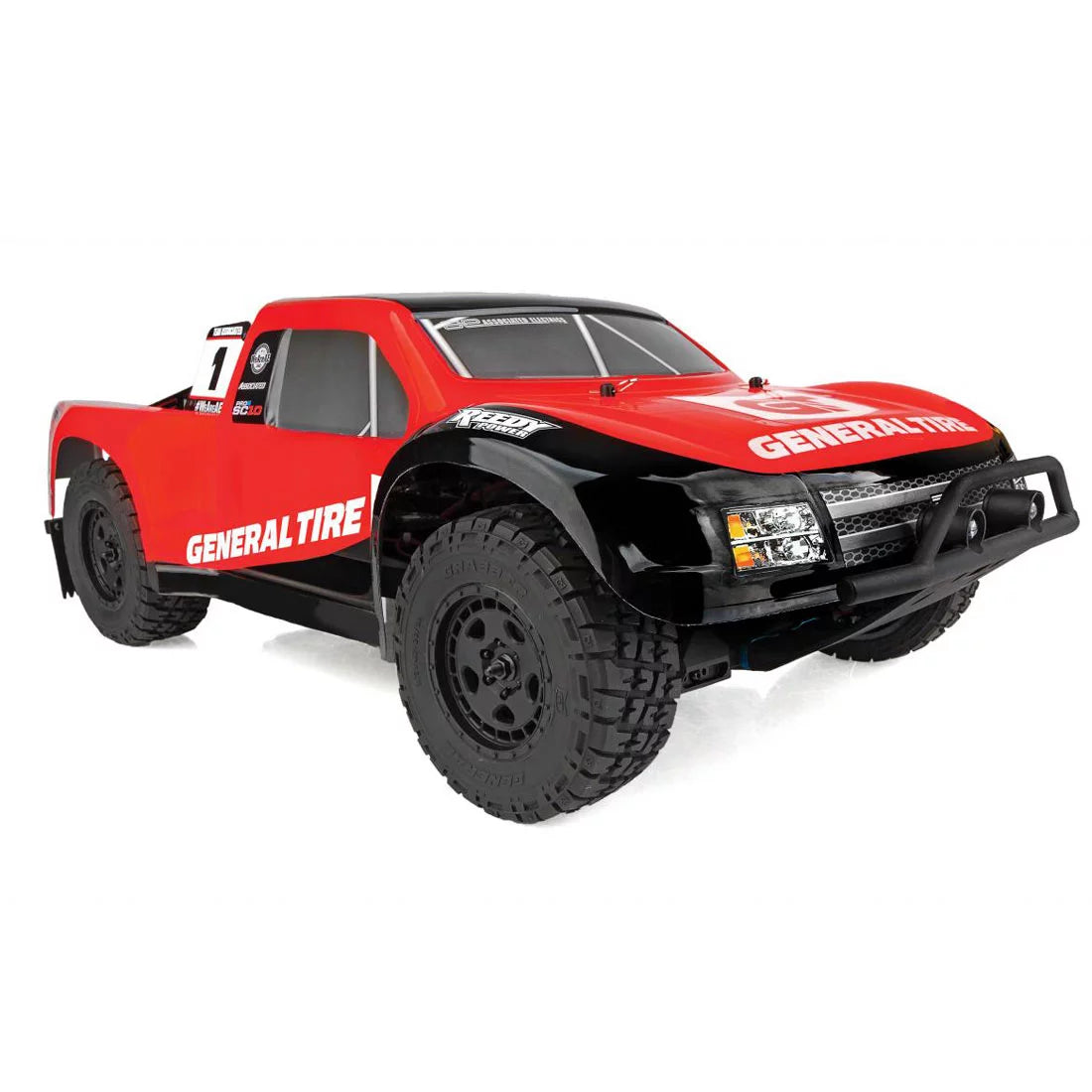 1/10 Team Trucks 4 Drive Wheel LiPo Tire Short Electric Run Ready Course to Truck ASC20531C General Pro4 SC10 1/10 Associated Combo RTR RTR Off-Road