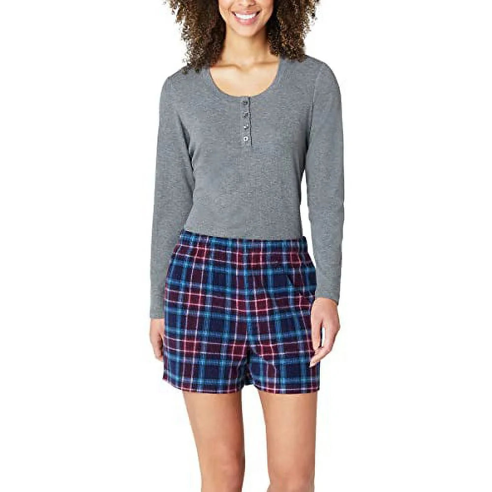 3-Piece Knit (Gray, Large) Bauer Set Pajama Waffle Eddie Women's