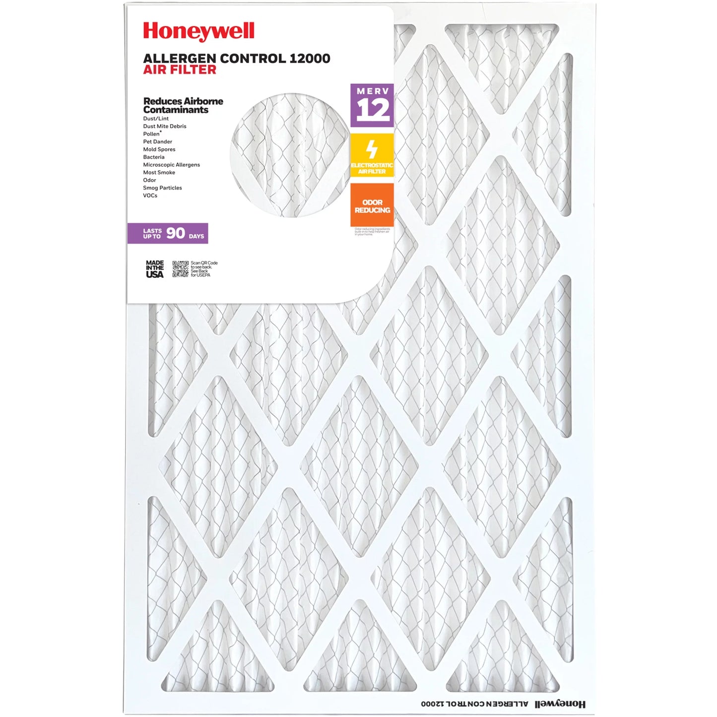 Pack Filter Honeywell 16x20x1 MERV Pleated 12 Furnace -12 Air HVAC