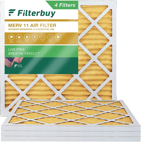 11 Filterbuy Air 22x22x1 MERV Pleated (4-Pack) AC Filters HVAC Furnace