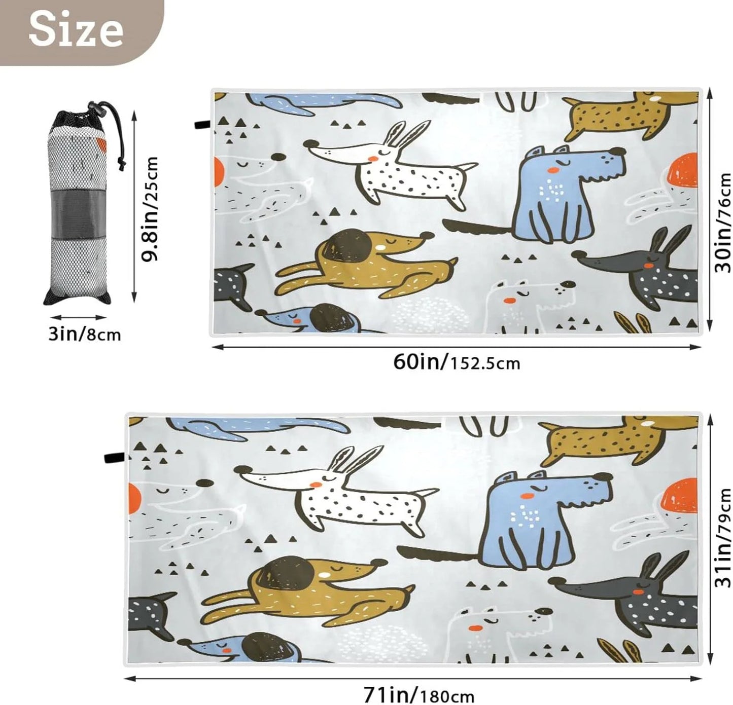 Oversized Dogs Camping Bestwell Scandinavian Towel Beach Towel Super Swimming Quick Absorbent Towels - Holiday（26） Dry Trendy Compact for Travel - Lightweight