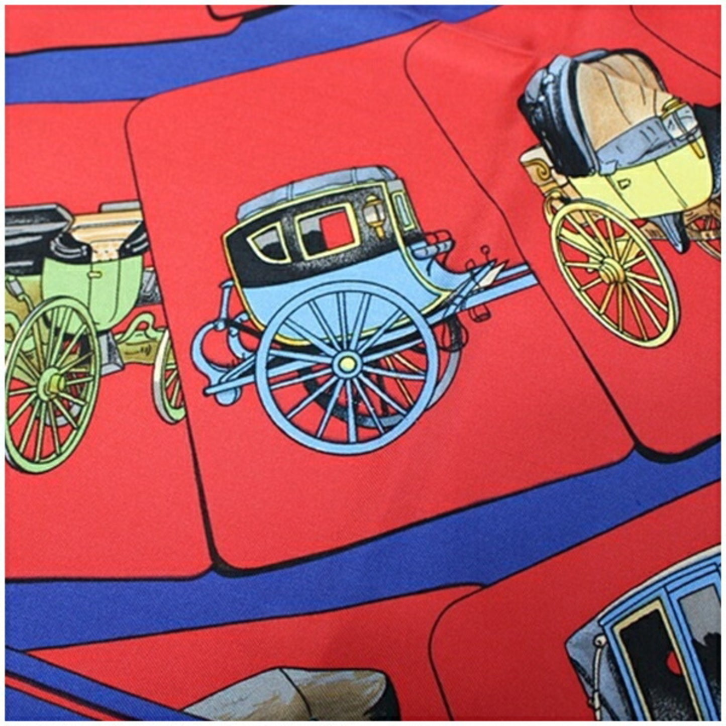 Women's Red Silk HERMES Hermes Pre-Owned Blue x CARROSSERIE Scarf Carriage) (Spiral Muffler (Good)