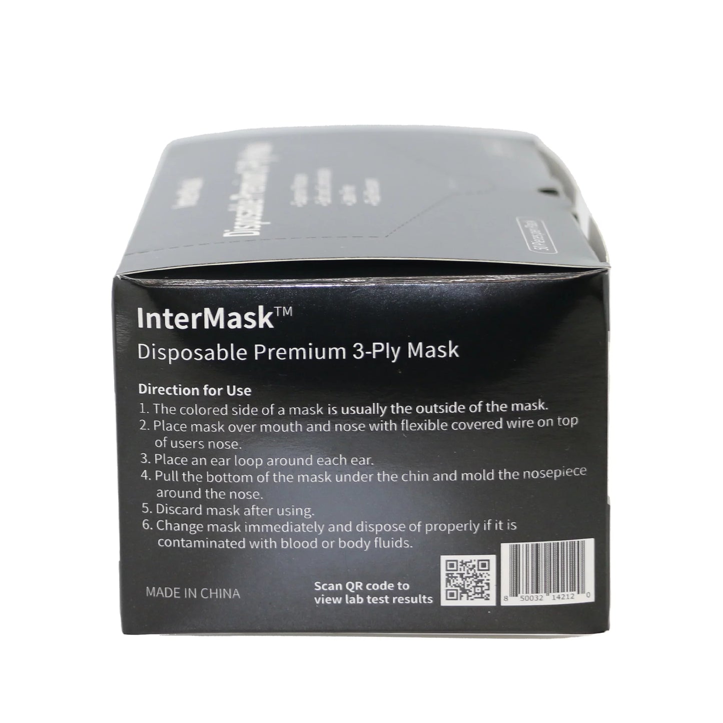 Mask, 3 Disposable of 2000 ASTM InterMask 3-Ply Black, Premium Level Case