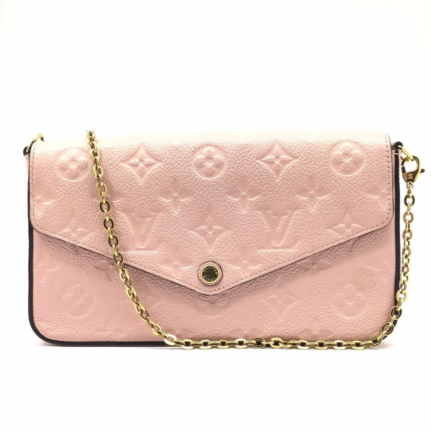 Monogram Wallet Pochette M67856 G Bag Pink VUITTON Louis Implant Vuitton Hardware Felicie Chain LOUIS Rose Gold Ballerine Women's (Fair) Pre-Owned