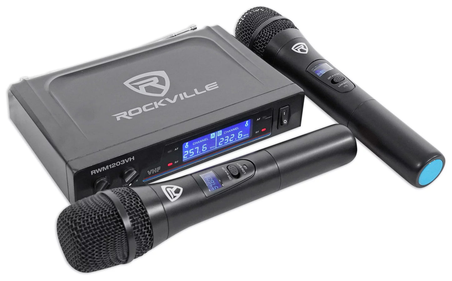 VHF System Theater/Karaoke Home Wireless Mics w/5.25" Machine Sub+(2) Rockville