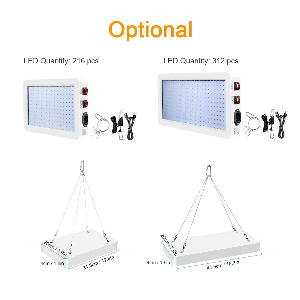 Spectrum Full Plants for Indoor Ideal IP65 Flowers Light Greenhouse Waterproof Grow for Dual Switch Aibecy Seedlings LED 2000W