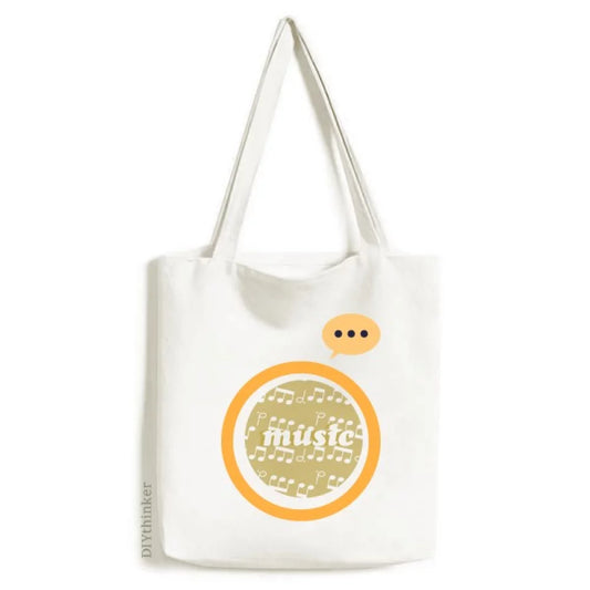 Light Shoulder Sack Music White Tote Notes Expression Canvas Yellow Bag